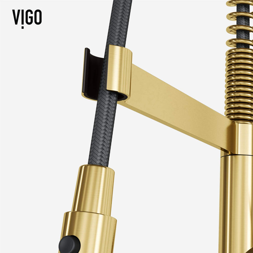 Edison Pro Pull-Down Spray Kitchen Faucet stainless steel with matte black high-arc spring neck and triple-mode sprayer