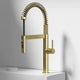 Edison Pro Pull-Down Spray Kitchen Faucet in stainless steel with matte black accents and high-arc spring neck