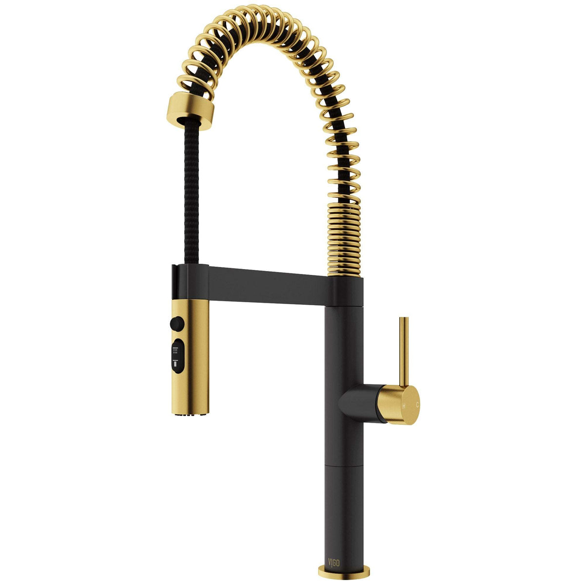 Edison Pro Pull-Down Spray Kitchen Faucet with stainless steel and matte black finish, high-arc spring neck, and triple-mode spray.