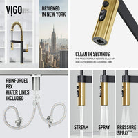 Edison Pro Pull-Down Spray Kitchen Faucet in stainless steel with matte black accents and high-arc spring neck