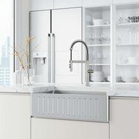 Edison Pro Pull-Down Spray Kitchen Faucet with stainless steel and matte black finish, high-arc spring neck, and triple-mode spray.