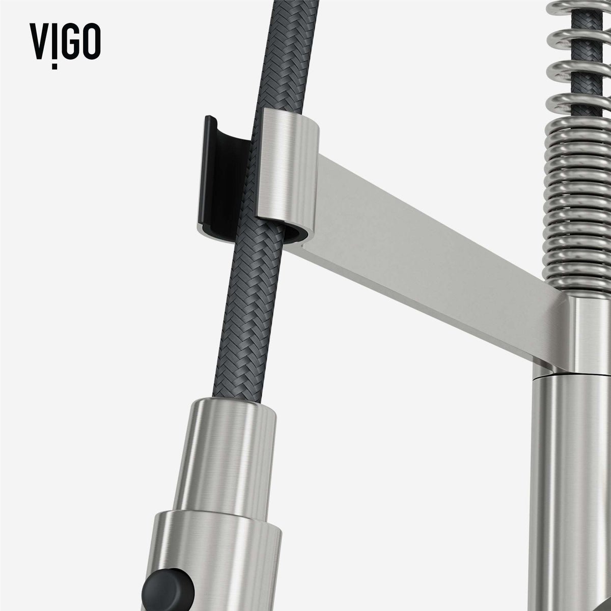 Edison Pro Pull-Down Spray Kitchen Faucet with stainless steel and matte black finish, high-arc spring neck, and triple-mode spray for versatile kitchen use