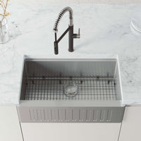 Edison Pro Pull-Down Spray Kitchen Faucet in stainless steel with matte black accents and high-arc spring neck