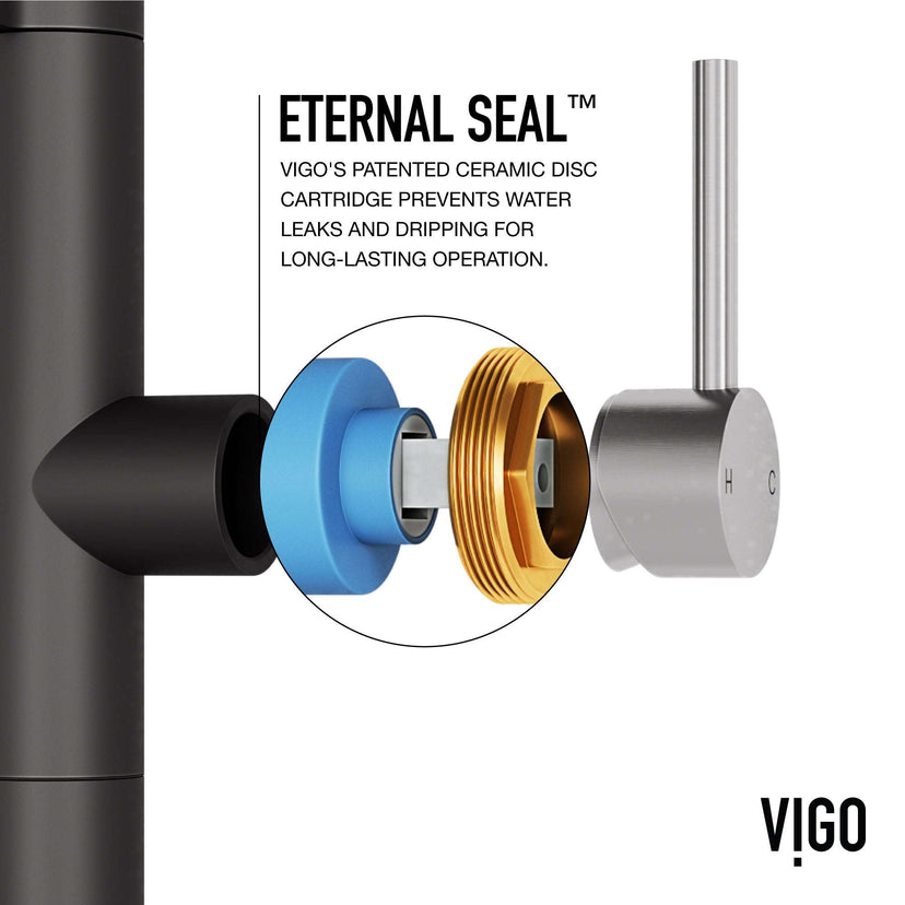Edison Pro Pull-Down Spray Kitchen Faucet in stainless steel with matte black accents and high-arc spring neck