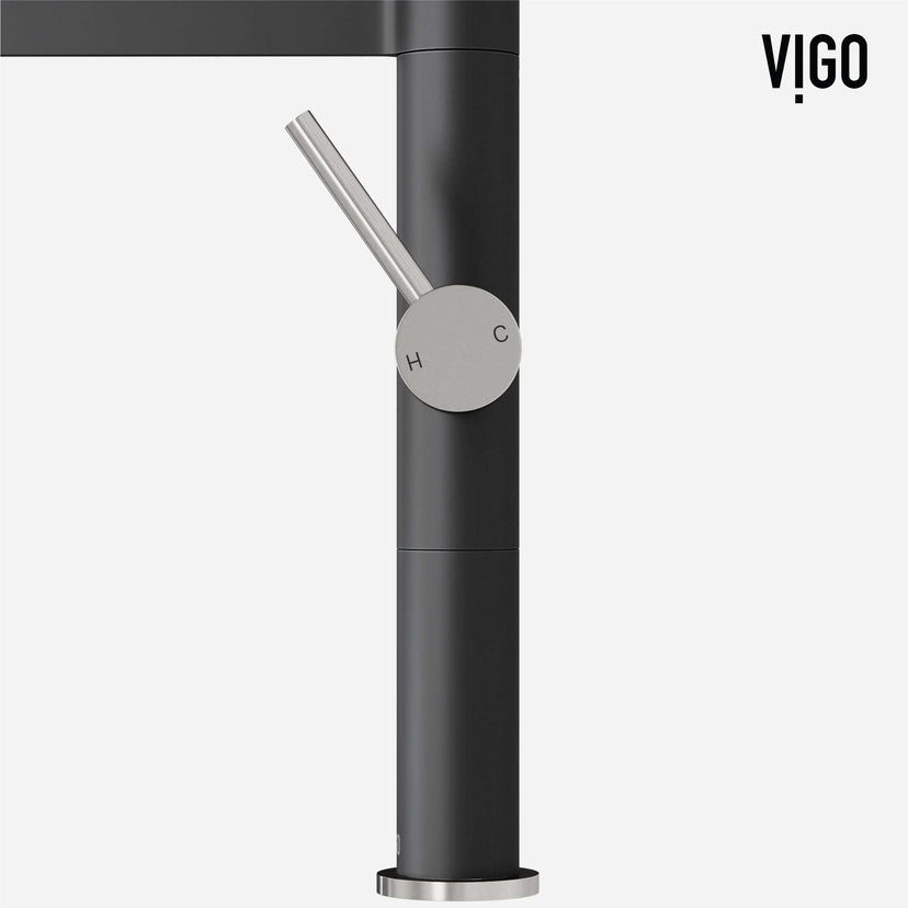 Edison Pro Pull-Down Spray Kitchen Faucet in stainless steel with matte black accents and high-arc spring neck