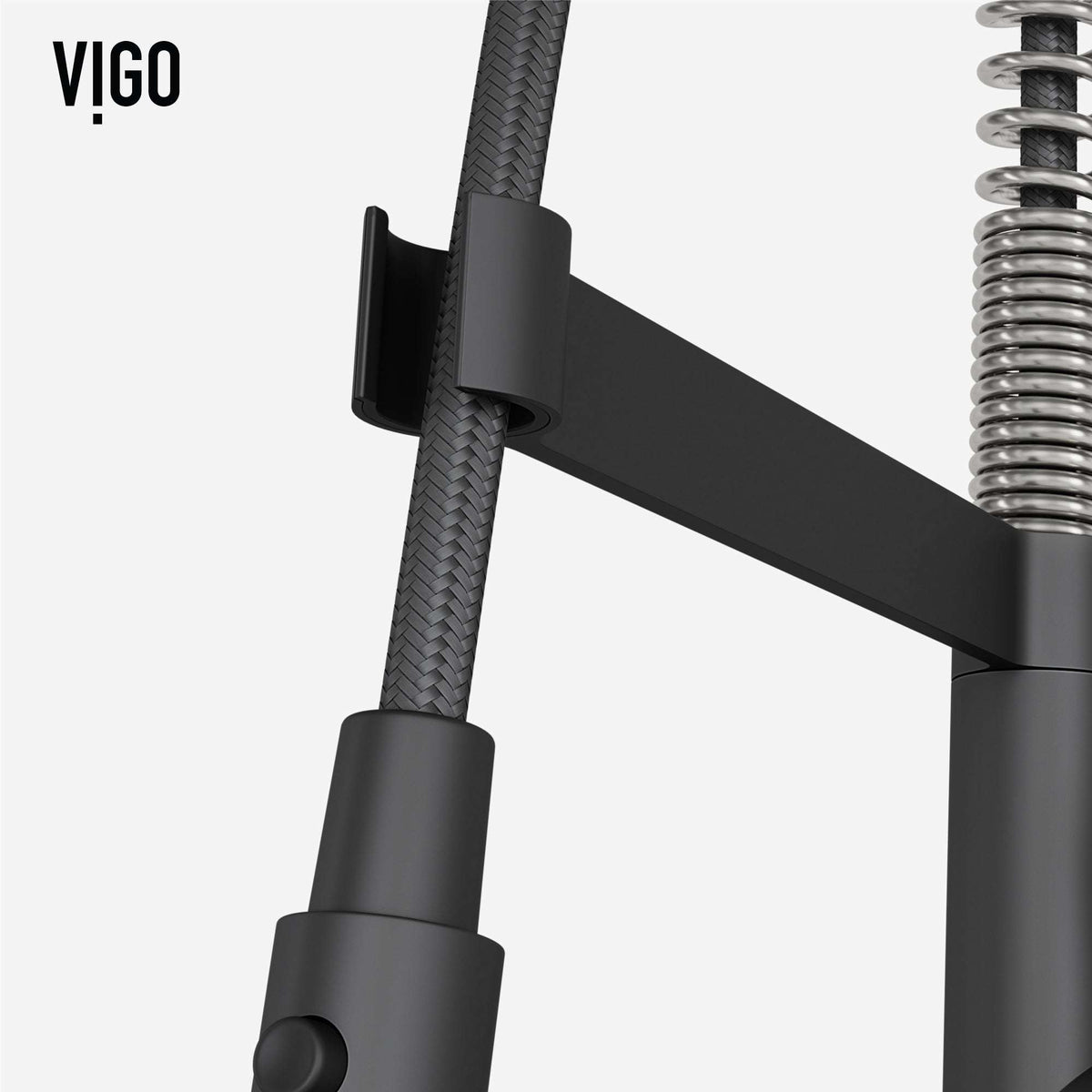 Edison Pro Pull-Down Spray Kitchen Faucet with stainless steel and matte black finish, high-arc spring neck, and triple-mode spray.