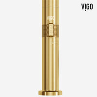 Ceramic disk valve kitchen faucet with matte brushed gold finish and high-arc design