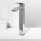 Modern bathroom faucet with chrome finish and tarnish-resistant properties