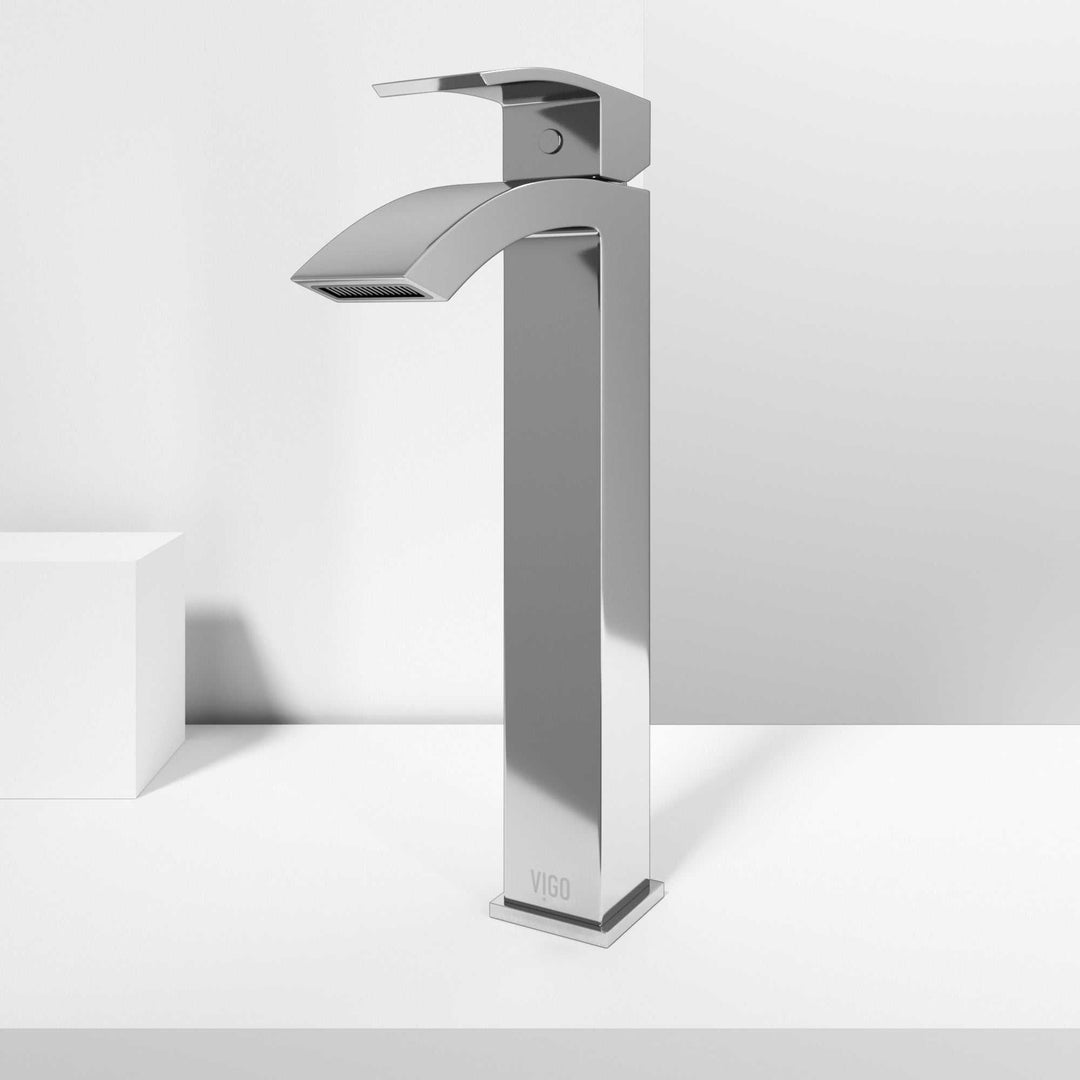 Modern bathroom faucet with chrome finish and tarnish-resistant properties
