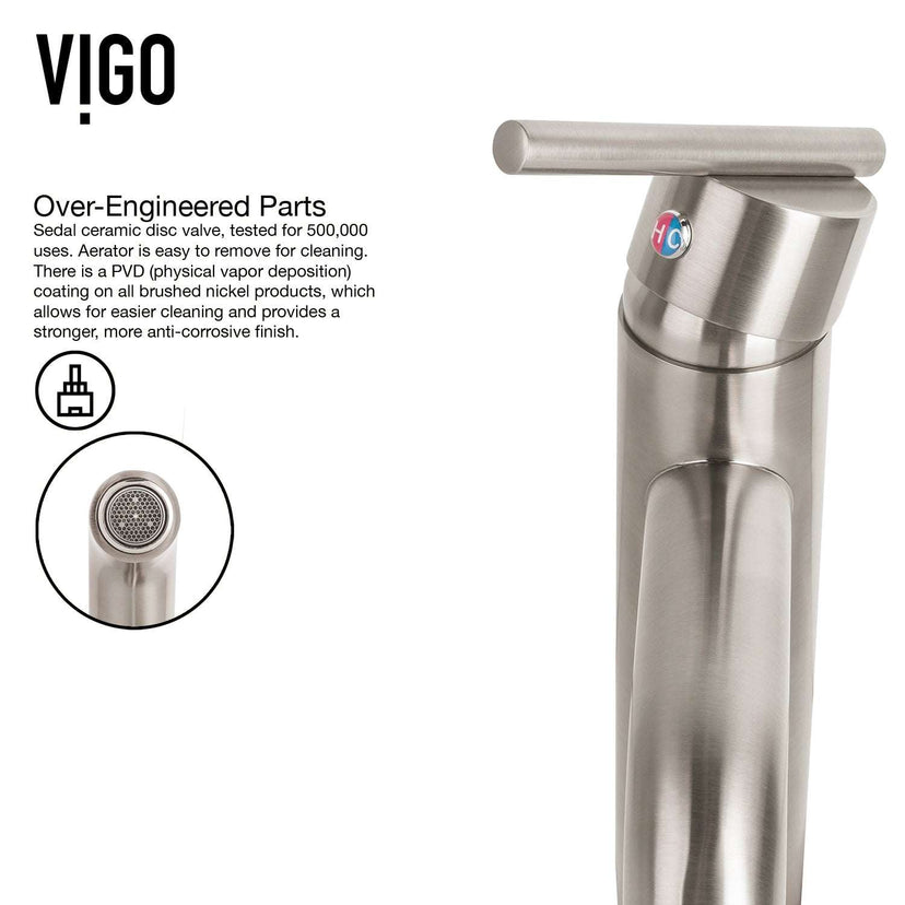 Easy to install vessel faucet featuring low flow and tarnish resistant finish