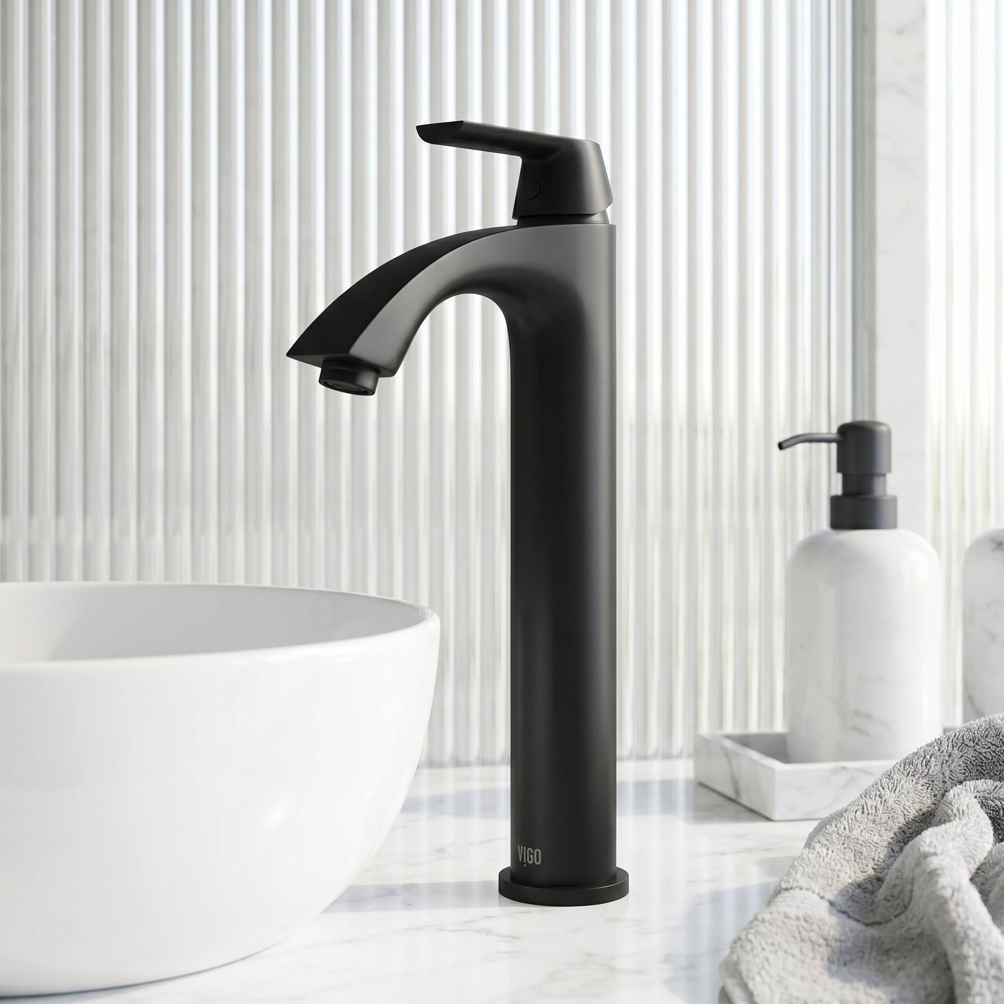 Linus – Single Handle Single-Hole Bathroom Vessel Faucet in Matte