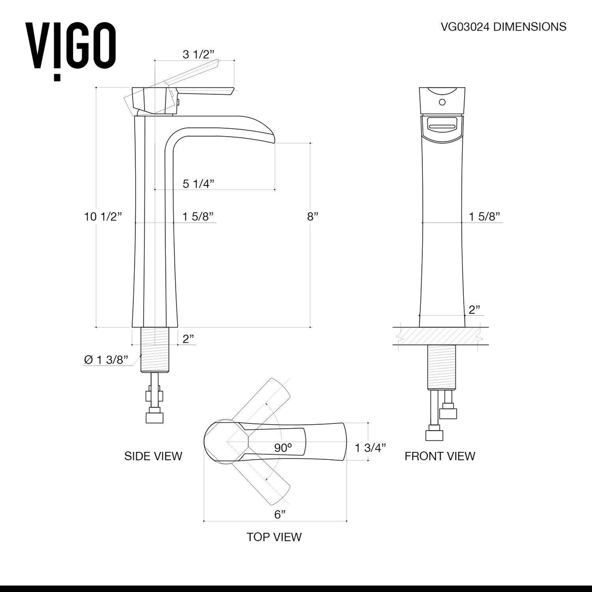 Modern deck-mounted faucet in antique rubbed bronze with ceramic disc valve