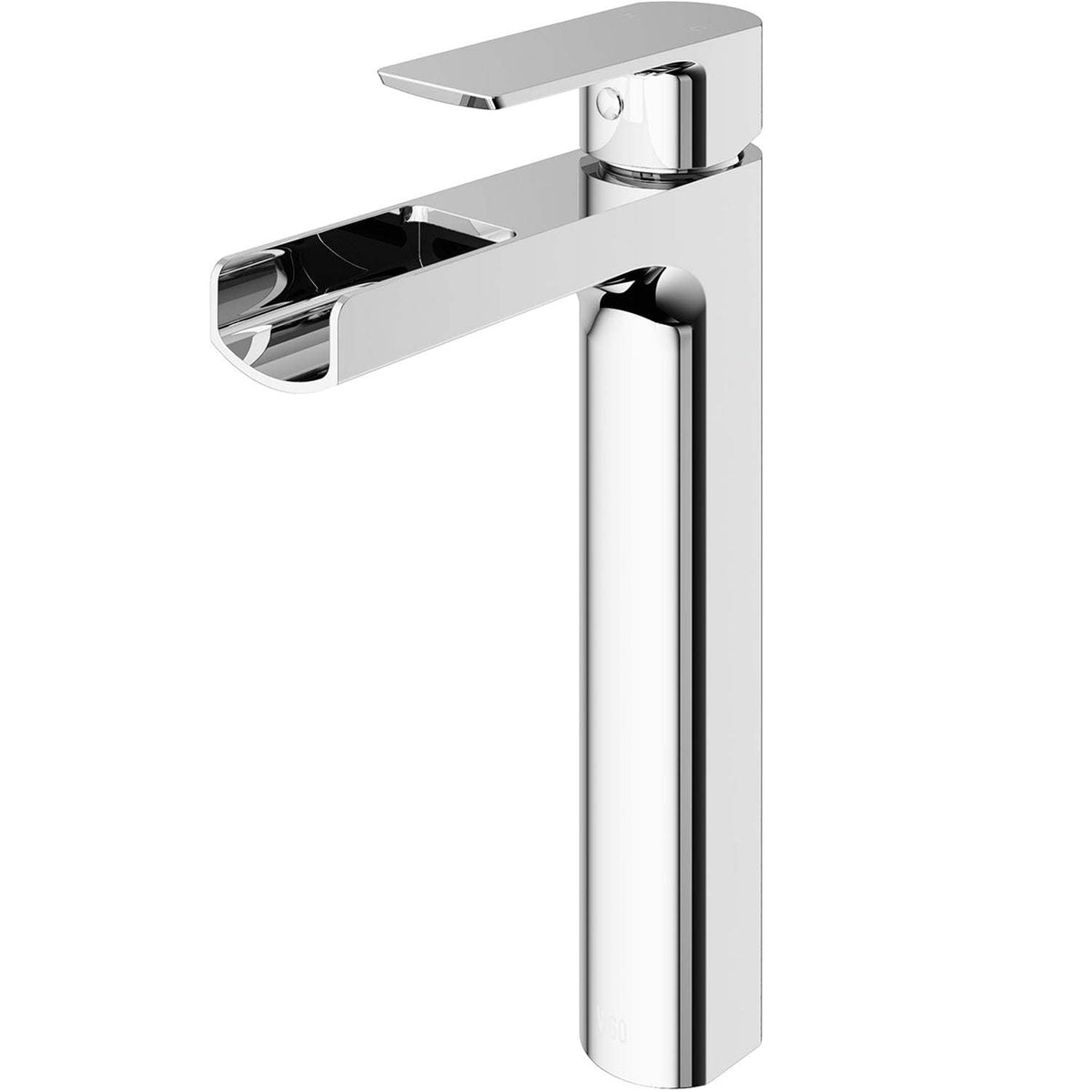 Modern deck-mounted bathroom faucet in chrome finish