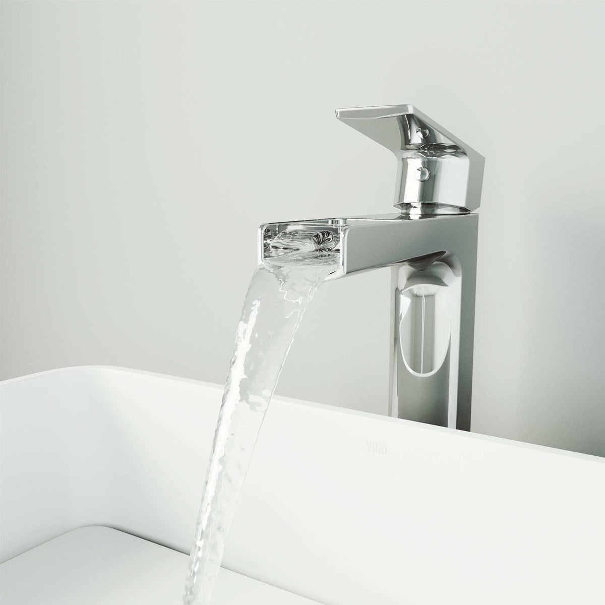Ceramic disc valve vessel filler with chrome finish and brass hardware