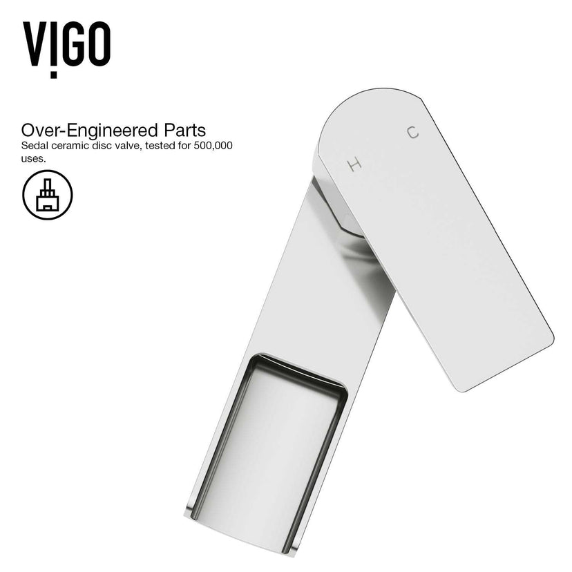 10-inch tall vessel faucet with lever handle and chrome finish