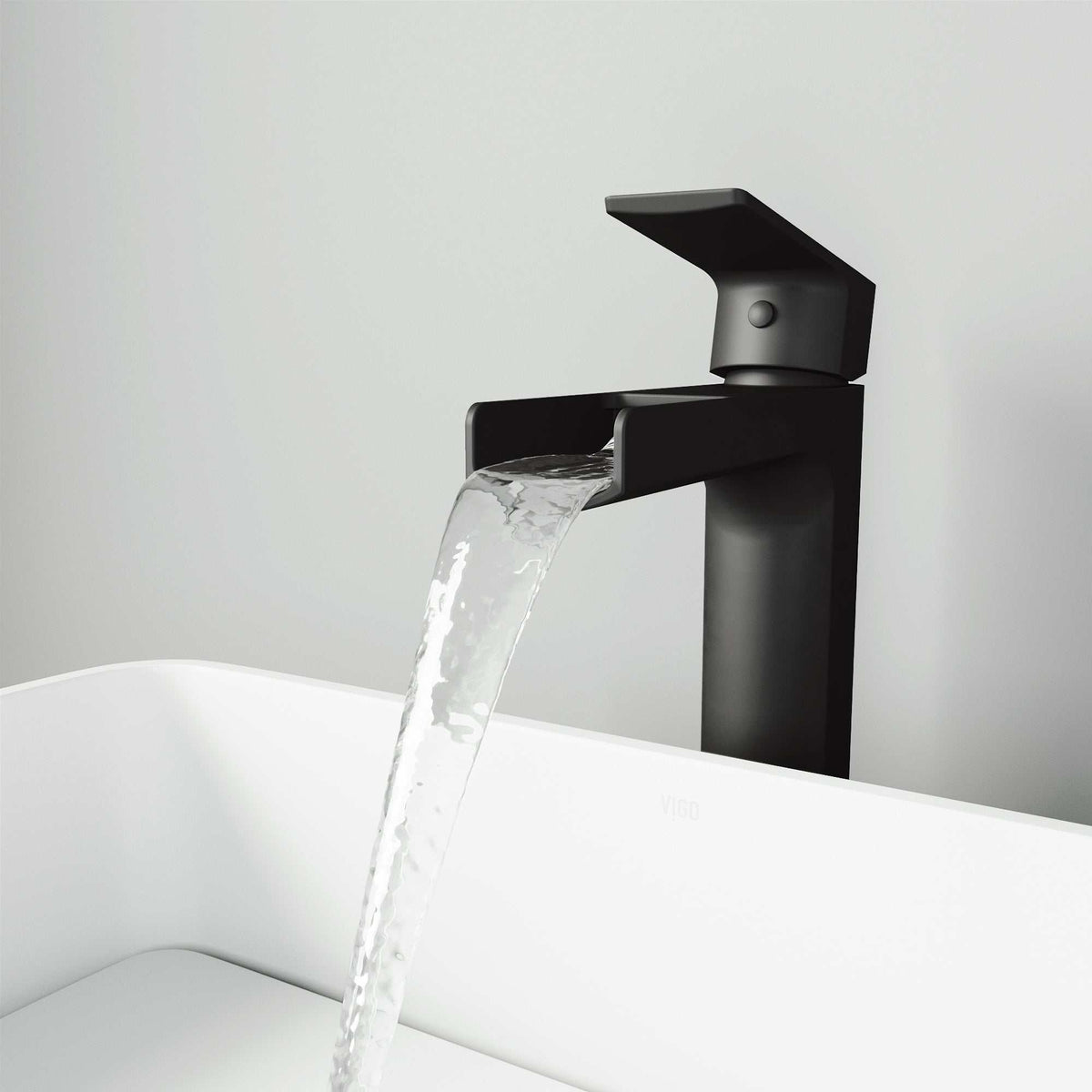 Low flow matte black vessel faucet with corrosion-resistant design