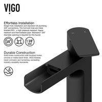 10-inch tall vessel faucet with lever handle and matte black finish