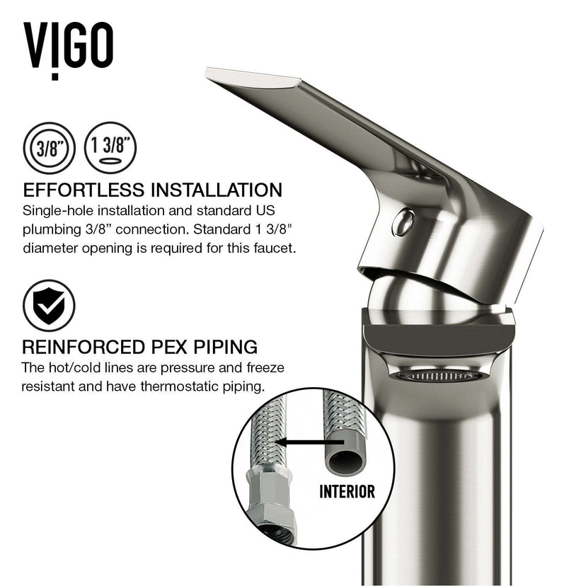 Contemporary vessel filler in brushed nickel with easy installation features