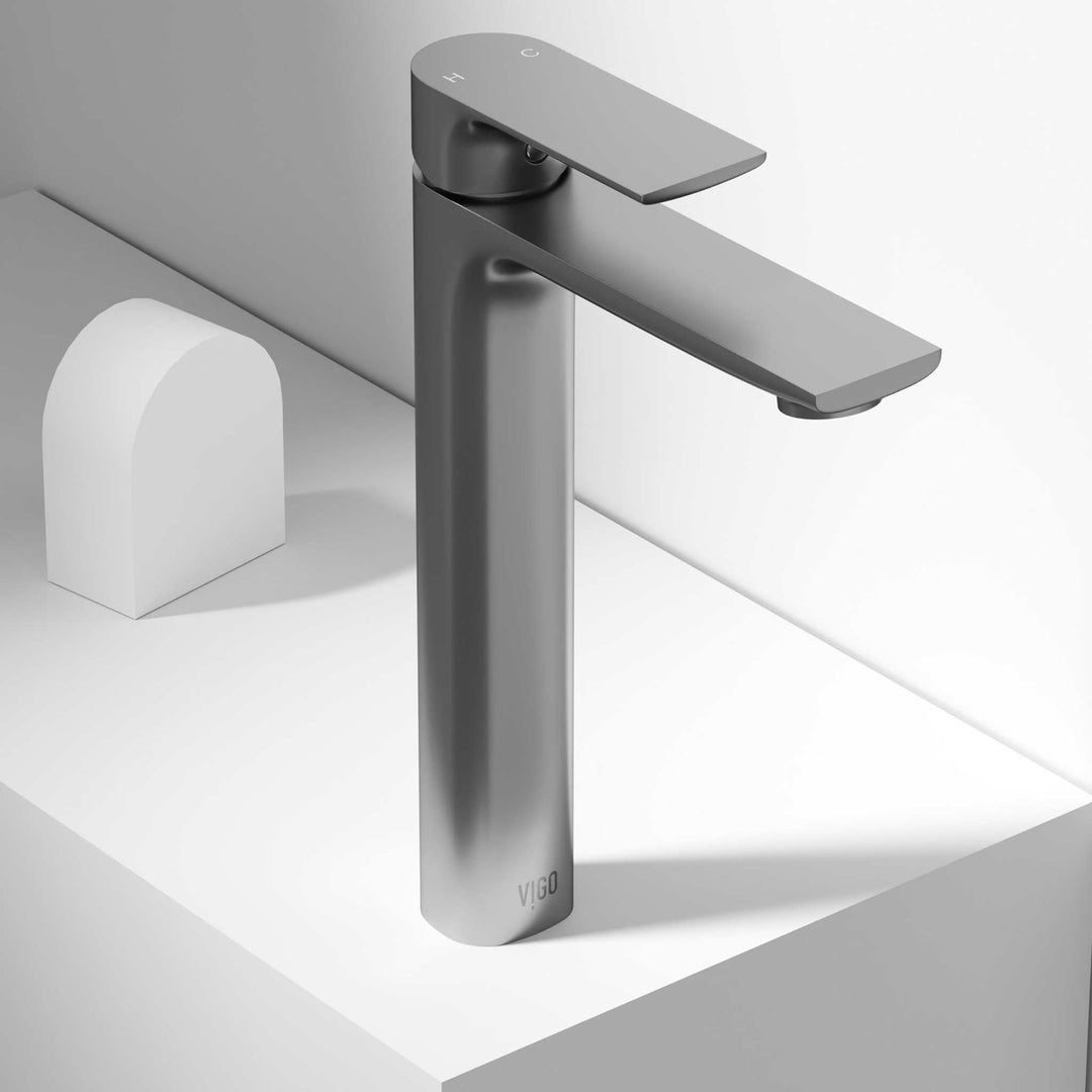 Vessel faucet with included supply lines and low flow technology