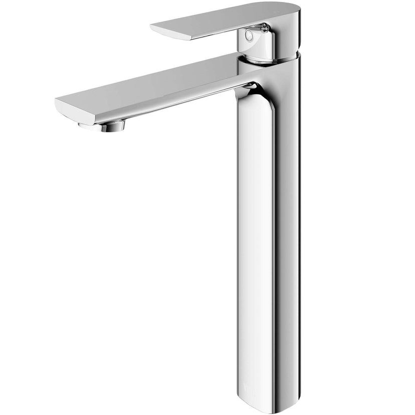 Modern deck-mounted faucet with ceramic disc valve and low flow design