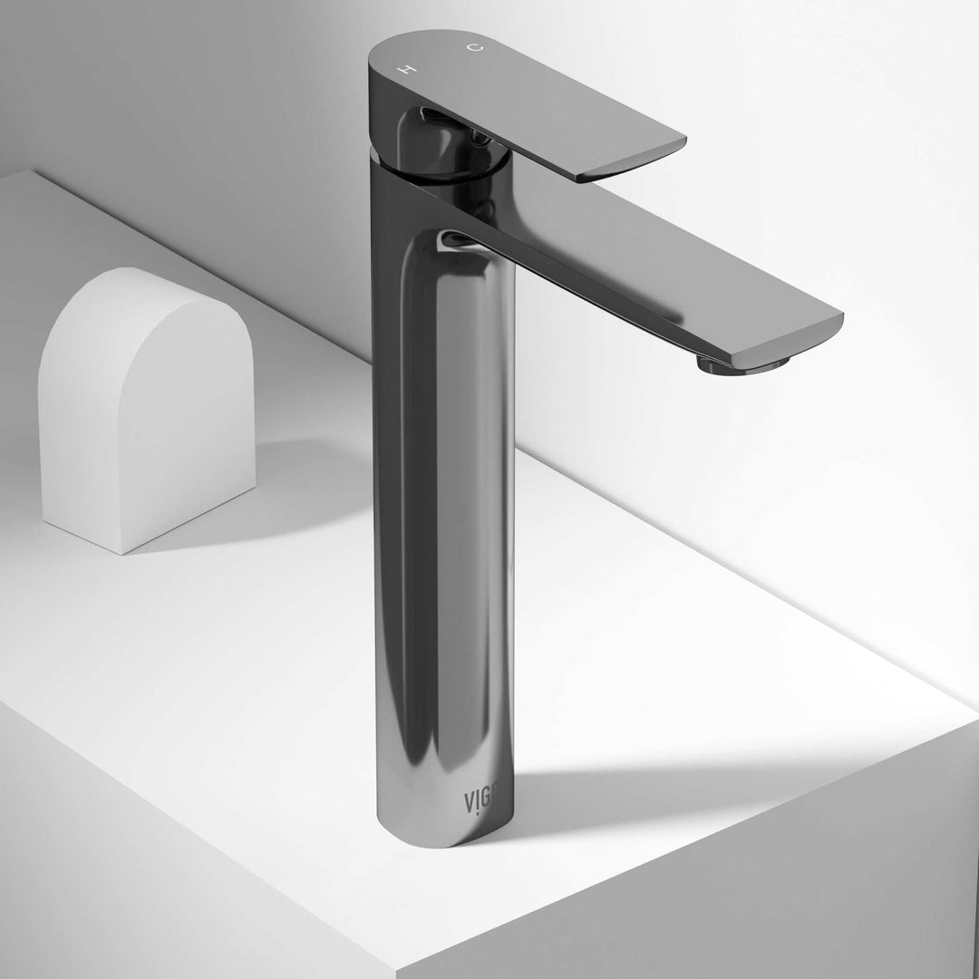 Vessel faucet with included supply lines and low flow technology
