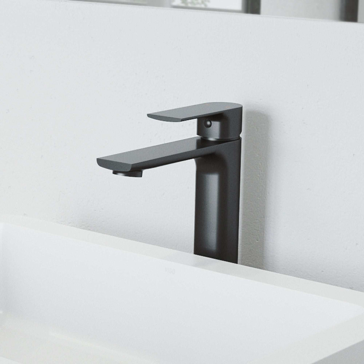 Modern deck-mounted faucet with ceramic disc valve and low flow design