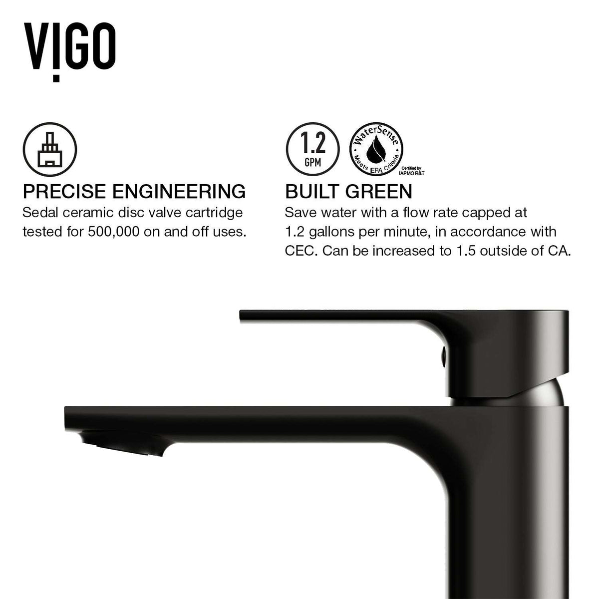 Contemporary vessel filler in matte black with easy installation features