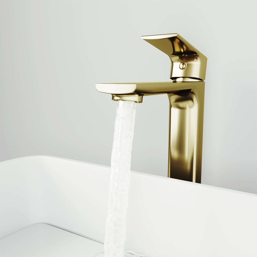 Deck-mounted faucet with NPSM threads and ceramic disc cartridge