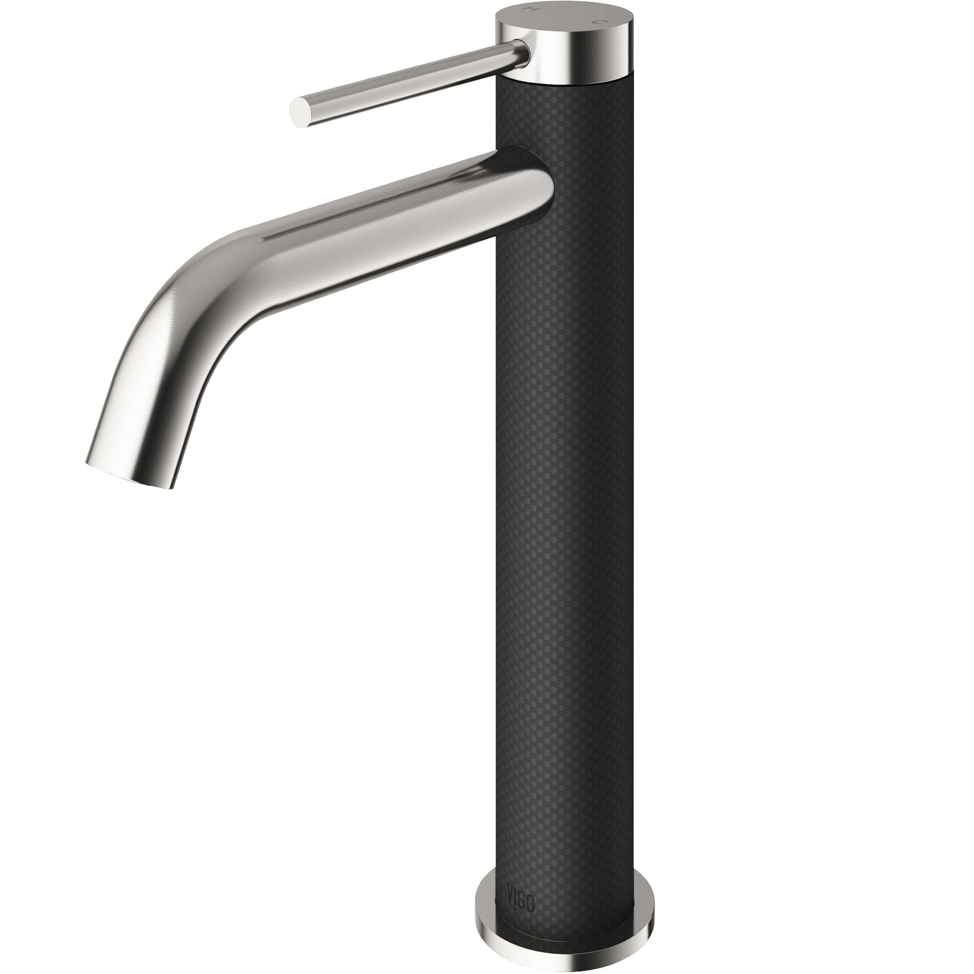 Modern deck-mounted bathroom faucet in brushed nickel finish