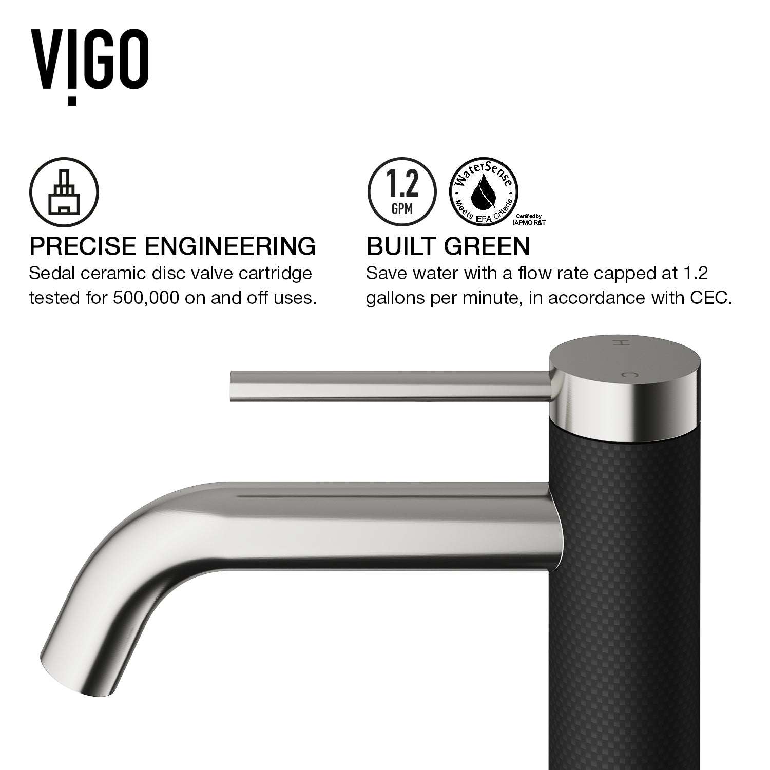 Easy-install vessel faucet with ceramic disc cartridge and low lead design