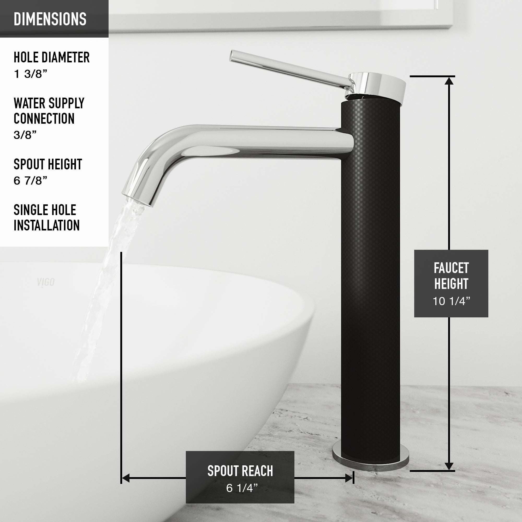 Contemporary vessel faucet featuring lever handle and NPSM thread