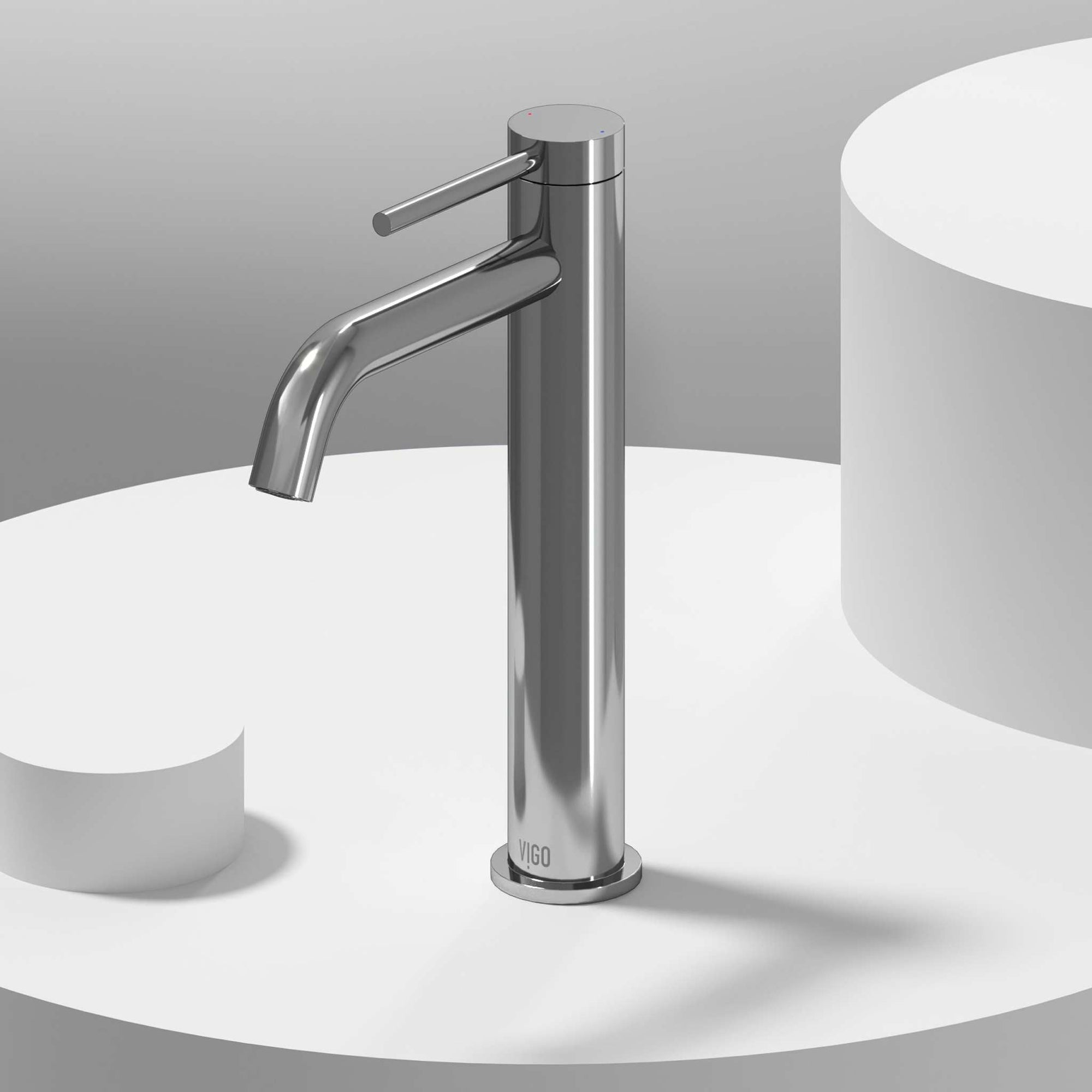 Modern bathroom vessel faucet with included components and low flow