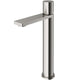 Modern deck-mounted bathroom faucet in brushed nickel finish