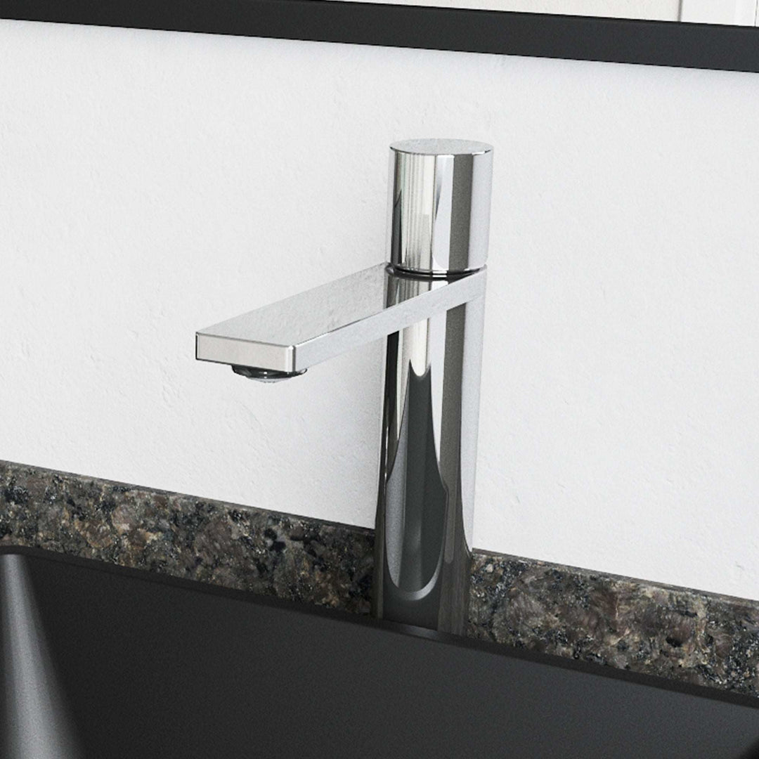 Chrome vessel faucet with high arc spout and lever handle