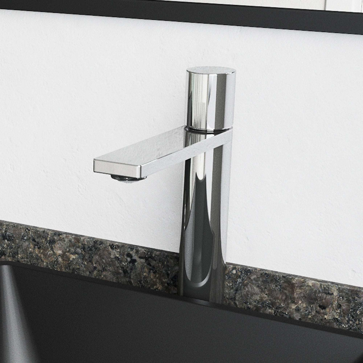 Chrome vessel faucet with high arc spout and lever handle