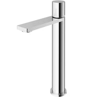 Modern deck-mounted bathroom faucet in chrome finish