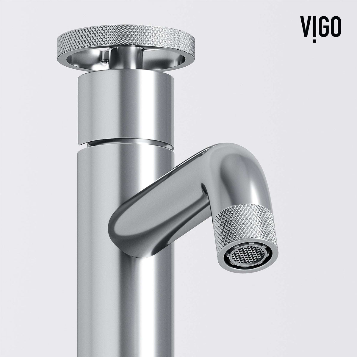 Chrome faucet featuring knob handles and modern design