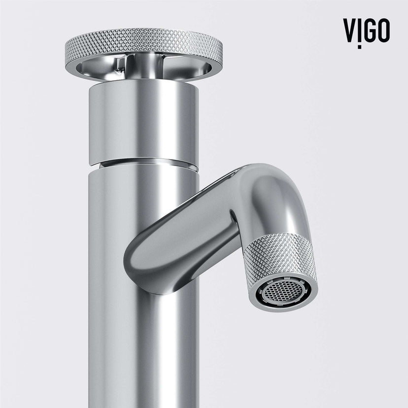 Chrome faucet featuring knob handles and modern design