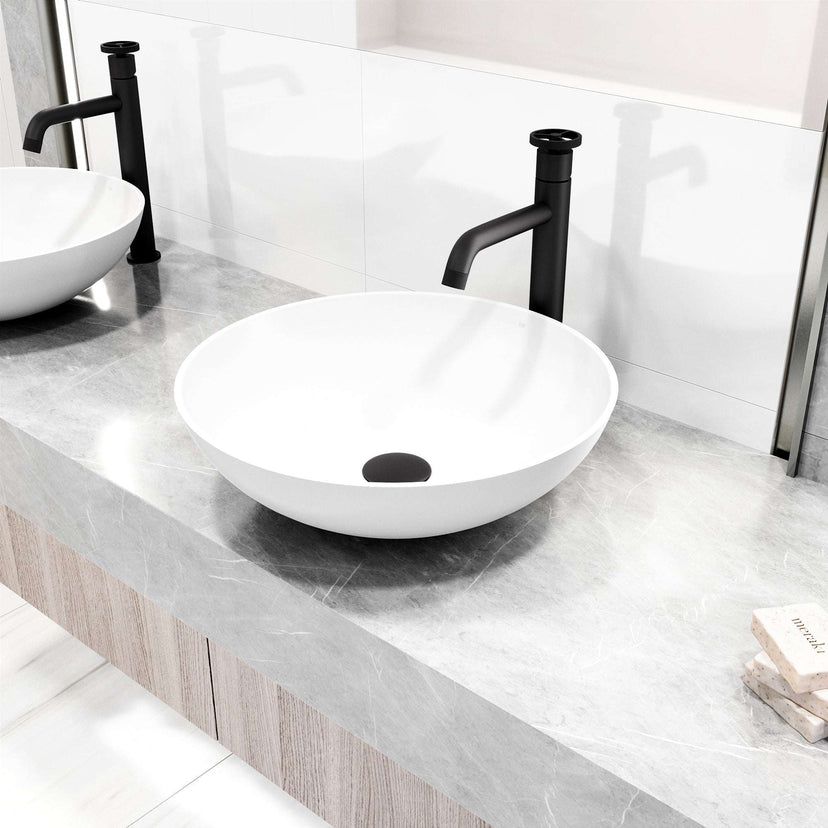 Brass vessel faucet with high arc spout and corrosion-resistant finish