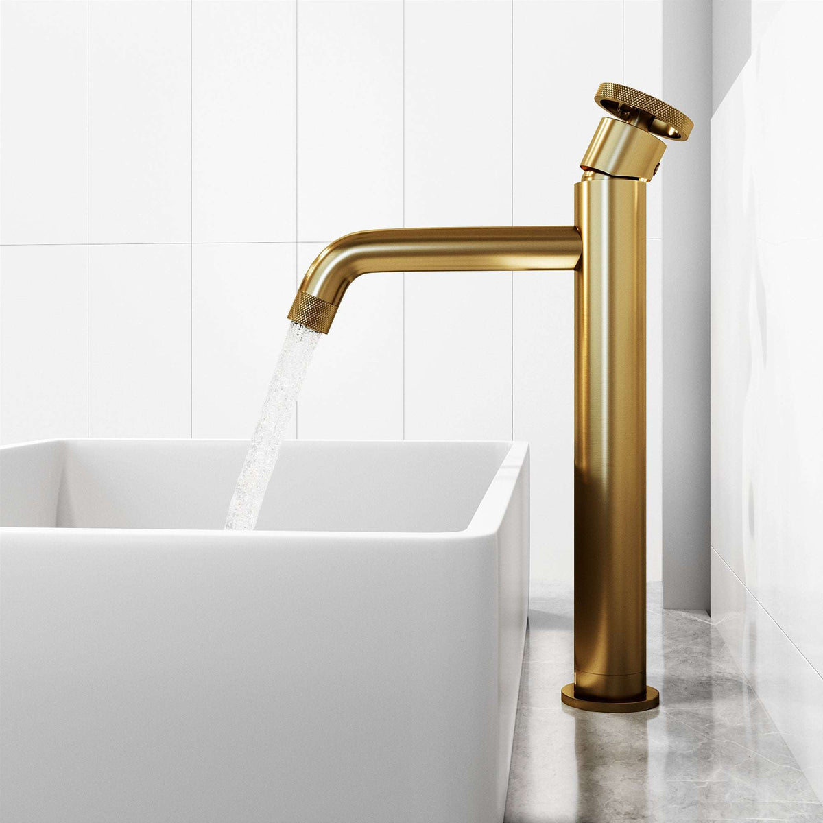 Deck-mounted faucet with included supply lines and mounting hardware