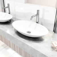 High arc spout vessel faucet with included mounting hardware and supply lines