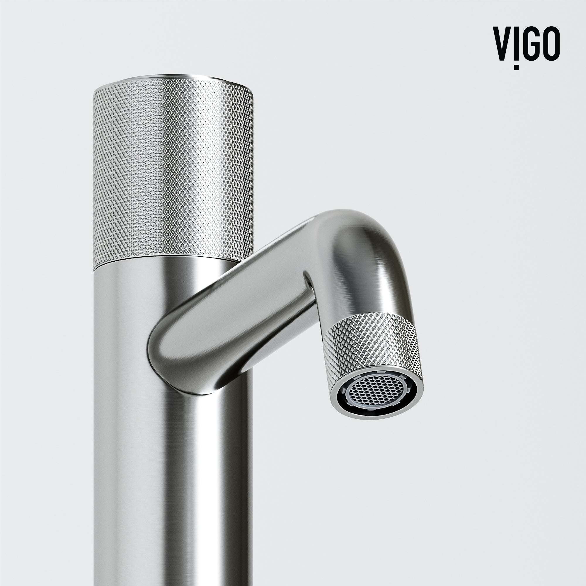 Low flow vessel faucet in brushed nickel with all installation components included