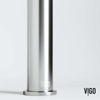 Deck-mounted vessel filler in brushed nickel with included handles and supply lines