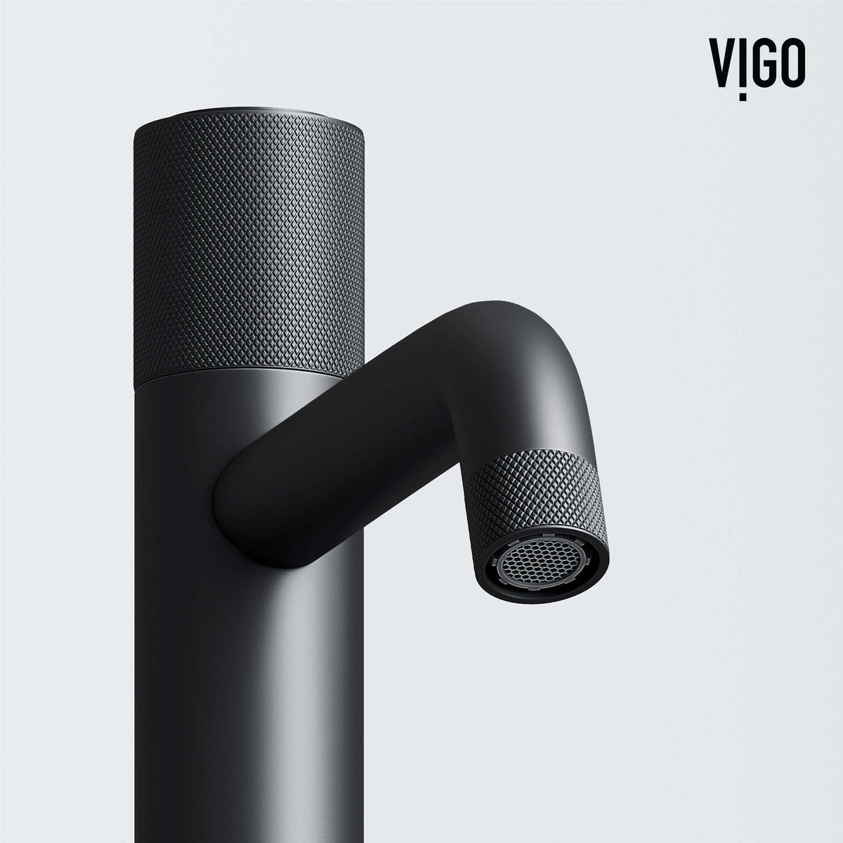 Low flow vessel faucet in matte black with all installation components included