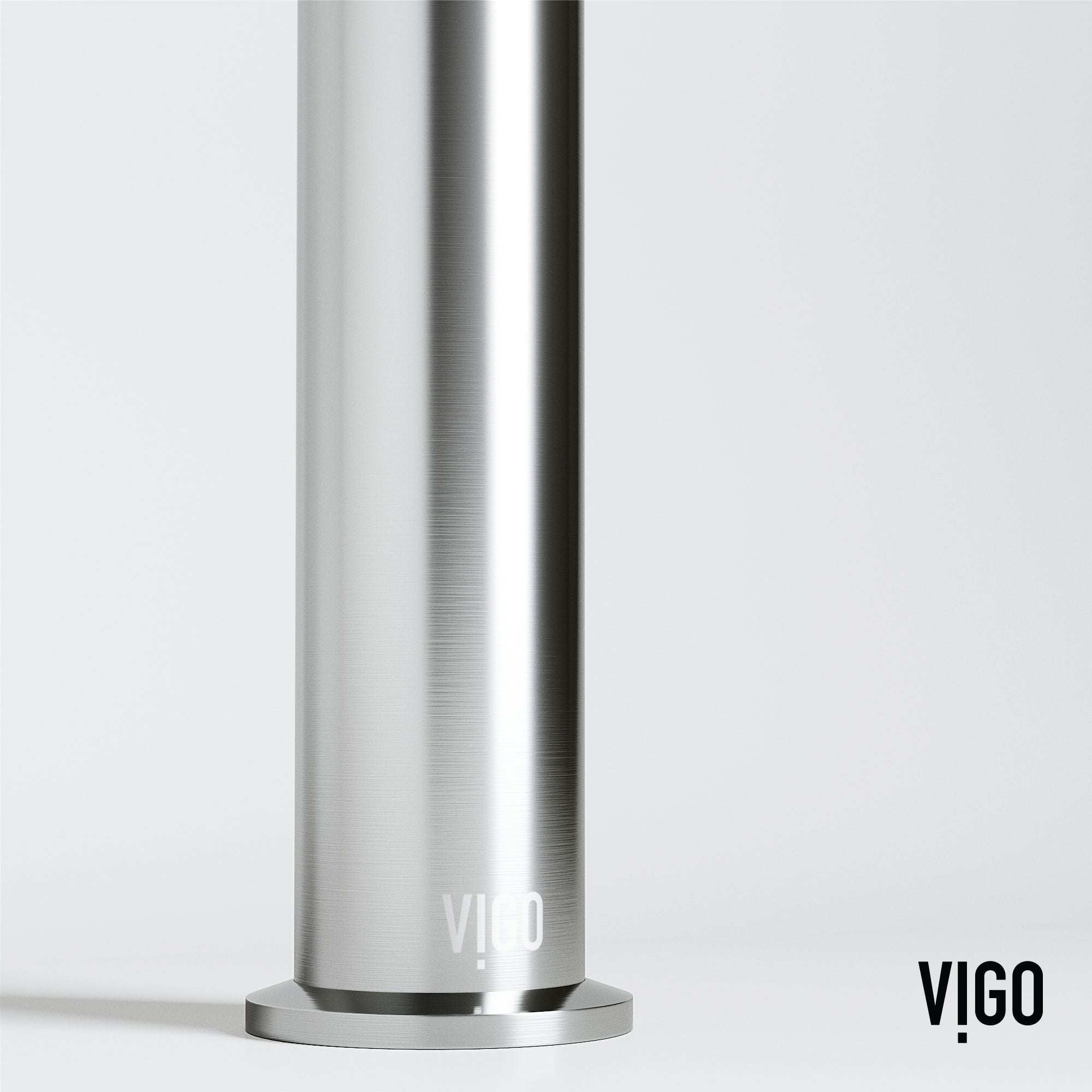 Modern bathroom faucet in brushed nickel with 11-inch assembled height