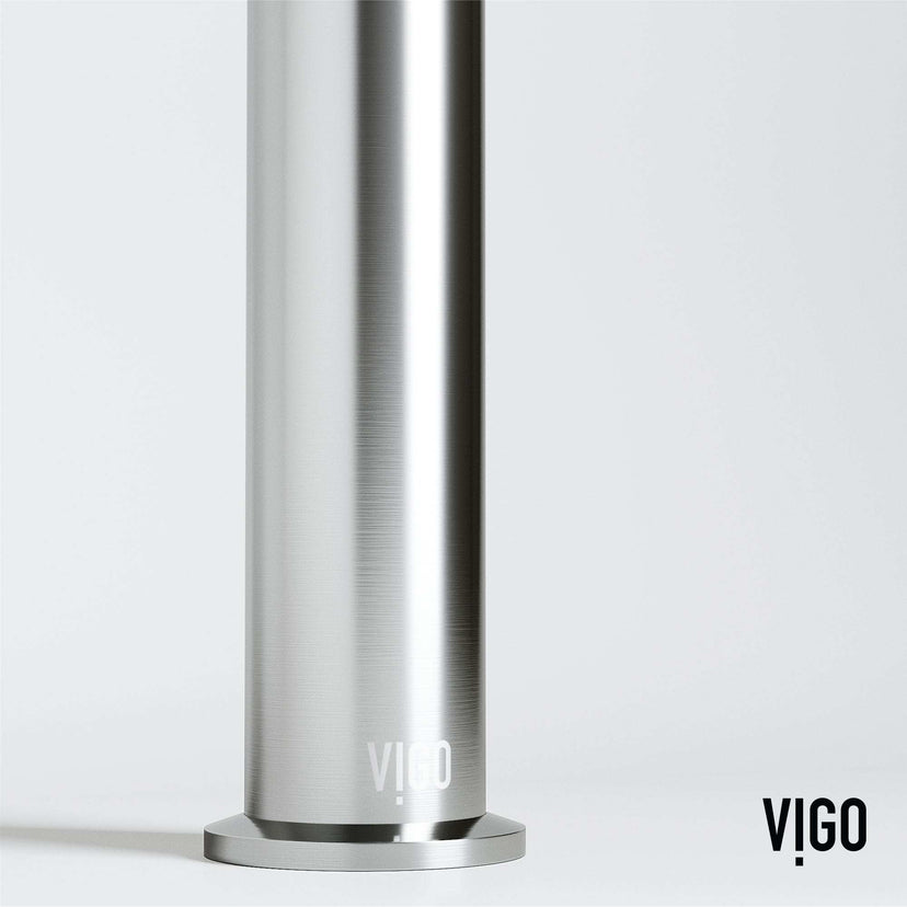 Modern bathroom faucet in brushed nickel with 11-inch assembled height