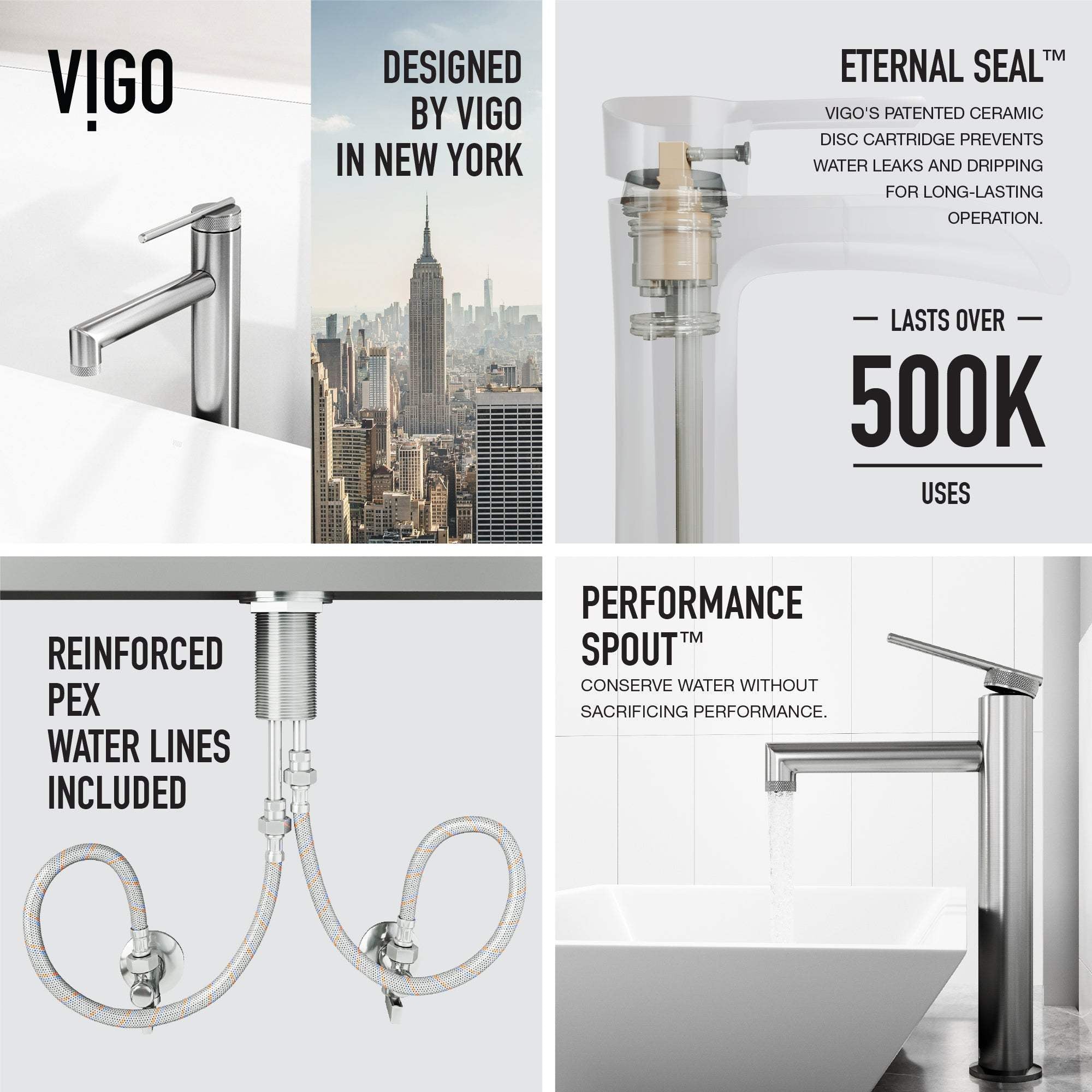 Brass vessel faucet with lever handle and compression fittings