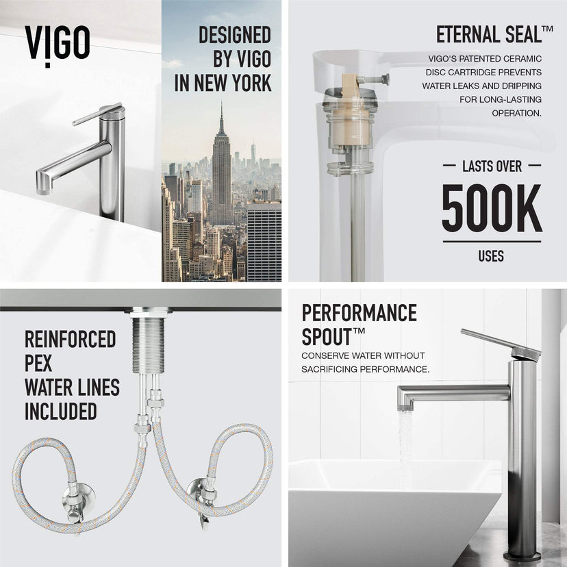 Brass vessel faucet with lever handle and compression fittings
