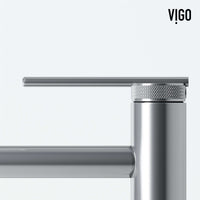 Contemporary vessel filler with high arc spout and brass construction