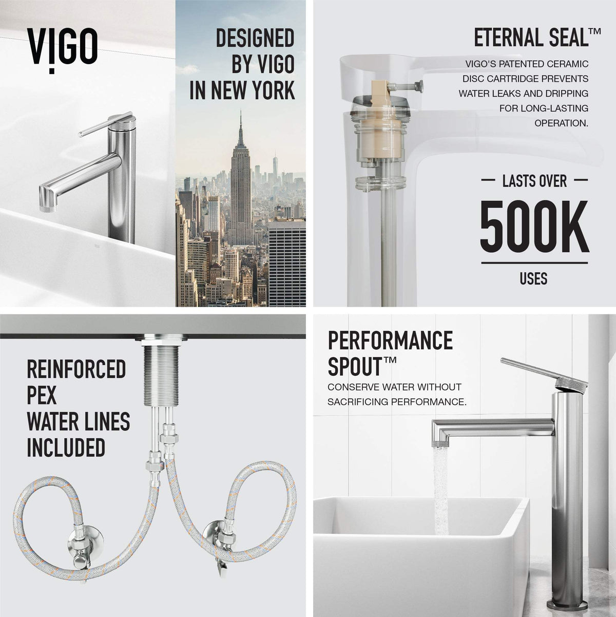 Brass vessel faucet with lever handle and compression fittings